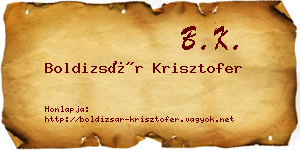 Boldizsár Krisztofer névjegykártya